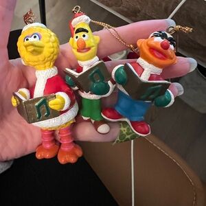 Set of 3 Vintage 1993 Sesame Street Christmas ornaments